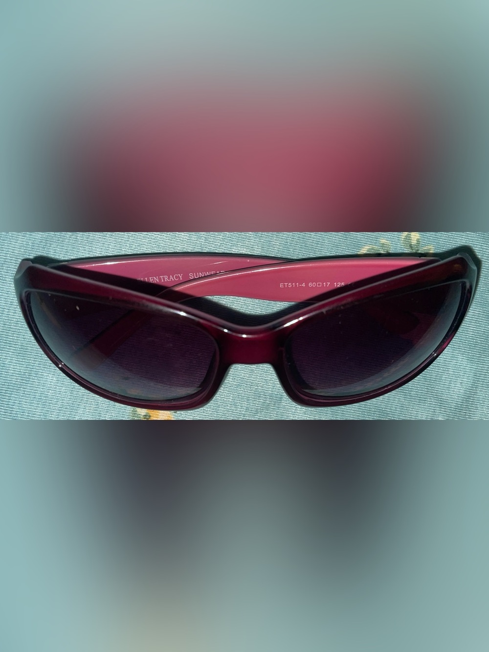 Ellen Tracy Burgundy Cat-Eye Sunglasses